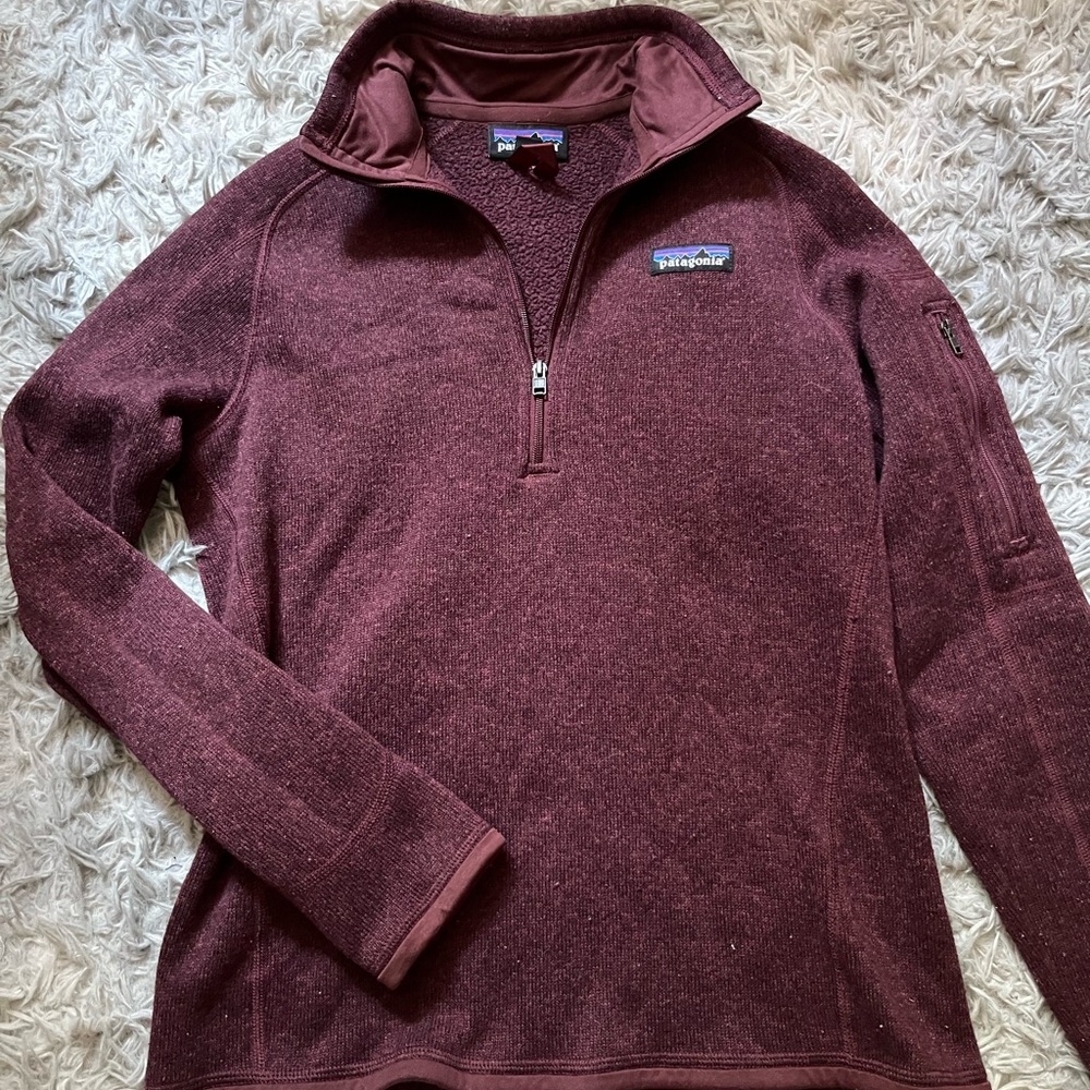 Patagonia Women's Maroon Quarter Zip Better Sweater